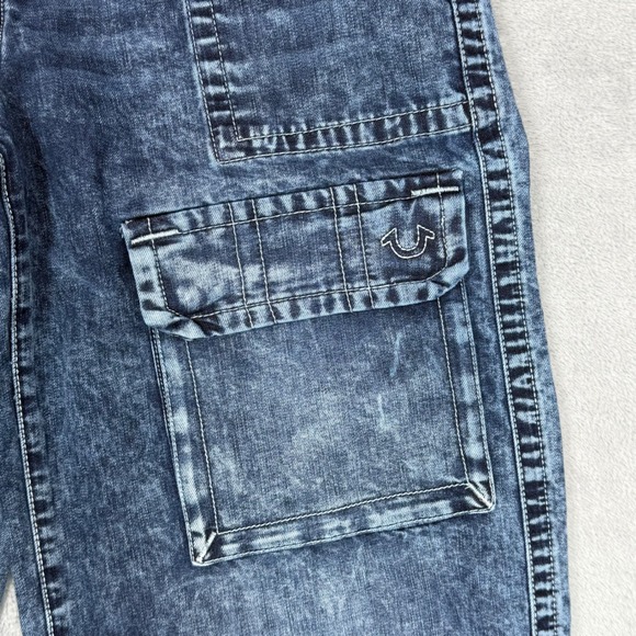 True Religion Women's Jessie Super Baggy Cargo Big T Jeans Blue‎ Size 25 - Picture 11 of 14